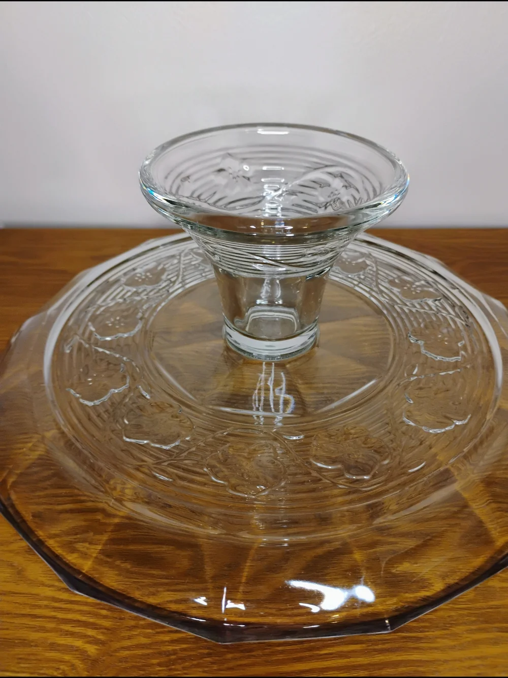 Anchor Hocking Clear Glass Pedestal Cake Plate